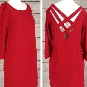 BB Dakota Small Zepplin Woven Crisscross Back Shift Dress